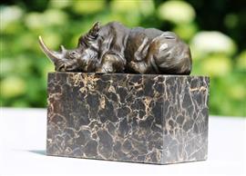sculptuur, rhino - 13 cm - bronze marble