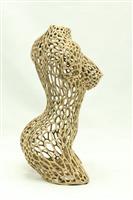 Snijwerk, Female Body Torso Statue Organic Voronoi - 25 cm - Plastic