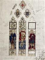 James Powell and Sons - Stained Glass design for All Saints Church, Speke, England: St. George St Al