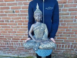 Beeld, Large Decorated Buddha - 50 cm - Hars