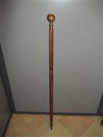 Wandelstok - Wooden 3-piece walking stick with heavy brass handle and built-in watch - Very, very go