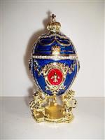 Sieradendoos - Big blue Imperial egg - Fabergé style - Weight : 650 grams - Height: 16 cm - Gold-pla