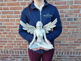 Beeld, Large Angel in Yoga Pose - 27 cm - Hars