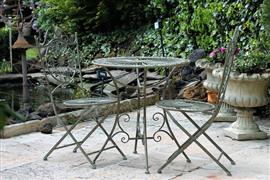 tuinset 2 stoelen 1 tafel inklapbaar - Zitgroep (3) - tuinset barokstijl - Metaal
