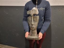Beeld, Metal Abstract Face - Art Ornament - 37.5 cm - Metaal
