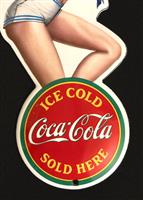 Coca-Cola - Reclamebord - Coca Cola A, jaren 90, Amerikaans, pin-up, reclamerond bord - plaquette, g