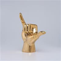 sculptuur, NO RESERVE PRICE - SHAKA / Hang Loose Hand Signal Sculpture in Polished Brass - 21 cm - M