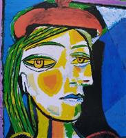 Pablo Picasso (1881-1973) (after) - Femme au Beret Rouge, 1937 - (40x50cm)