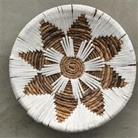 Wanddecoratie (3) - NO RESERVE PRICE - Set of 3 exquisite woven wall discs - White and Brown colour 