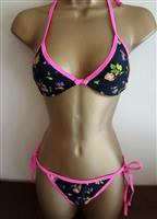 Zwarte Bikini met Fuchsia en Ruches - Yamamay