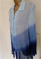 Doorzichtige Tuniekblouse in 3 Blauwe Tinten