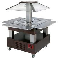 Eiland bain-marie warm buffet  4x gn 1/1-150 (weng&amp;#233; hout) | Diamond | CBM/4D-B1