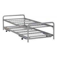 Dubbel Divan - onderschuifbed met Raster bodem (Maat selecteren: 80X190) Zilver