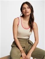 Sleeveless vest top 242-Dloli Beige