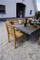 Stoel Hout Teak Flower 50x4x90 cm