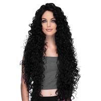 Lace front pruik lang zwart krullend haar Delilah