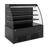 Halfmuurkoelkast, zelfbediening, open, met gordijn - full black | Diamond | ERM15-P5