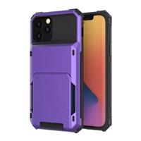 Kaarthouder Hoesje voor iPhone 13 - Wallet Card Slot Portemonnee Flip Cover Case - Paars