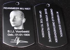 Niet-reanimerenpenning van RVS