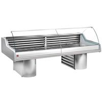 Gekoelde vitrine toonbank met gebogen ruit, op sokkels | Diamond | SG15B/A1-R2