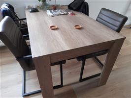 Tafel + 4 stoelen en 1 Hangdressior