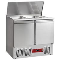 Gekoelde saladette met deksel 2x gn 1/1 + 3x gn 1/6 - 150 mm, reserve 2 deuren gn 1/1, 240 lit | Dia