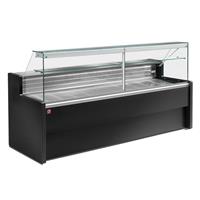 Gekoelde vitrinetoonbank met rechte ruit 90&amp;#176;, met reserve - zwart | Diamond | RO30/B5-R2