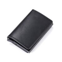 Portemonnee met RFID-creditcardhouder - Vintage leren aluminium etui met geldclip