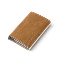 Portemonnee met RFID-creditcardhouder - Vintage leren aluminium etui met geldclip