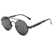 Classic Gothic Steampunk Sunglasses Unisex - Retro Round Metal Frame Glasses UV400