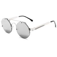 Classic Gothic Steampunk Sunglasses Unisex - Retro Round Metal Frame Glasses UV400