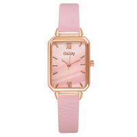 Luxe vierkant horloge voor dames - leren armband met quartz wijzerplaat