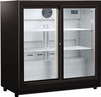 Magazijn opruiming: Husky 2 deurs glasdeur koeling met schuifdeuren