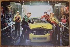 Beroemdheden in de garage reclamebord