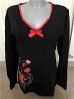Vintage Zwarte Longsleeve met Strass van Snoopy