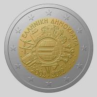 Griekenland 2 Euro 2012 -10 jaar Euro-