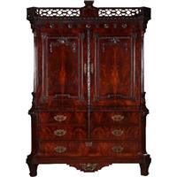 Garderobe kast of kapstok met deuren roede met haken en roede Hollands kabinet ca. 1790 [No;680121)