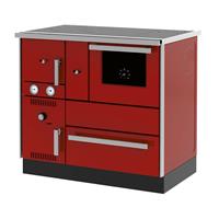 Alfa Term 27 (27 kW) CV houtkachel fornuis Rood Aansluiting Links