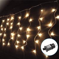 Lichtstring ijspegel warmwit | 20 meter x 0.4 meter - 400 LEDs | waterdicht IP44 | 230VAC - 24V