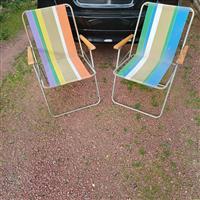 Vintage strandstoelen/klapstoelen