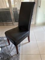 Eetkamerstoelen Zwart Leer