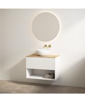 Badmeubelset Best Design Rigatti 100 cm Mat Wit + Halifax Blad