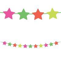 Fluorescent Paper Garlands Fsc Paper Star Garland In Fluo Colors 1St