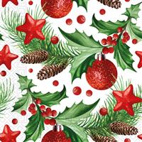 3 Ply Paper Napkins Three Ply Paper Napkins 33X33Cm Festive Pinecones 20St