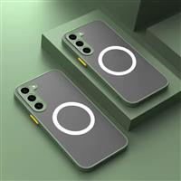 Matte Magnetisch Hoesje voor Samsung Galaxy S22 Ultra - Draadloos Opladen Cover - Groen
