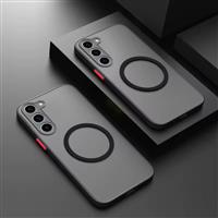 Matte Magnetisch Hoesje voor Samsung Galaxy Note 10 Plus - Draadloos Opladen Cover - Zwart