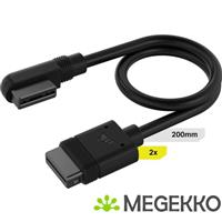 Corsair iCUE LINK Cable, 2x 200mm with Straight/Slim 90 connectors, Black