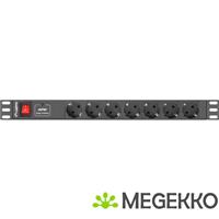 Lanberg PDU-07F-0200-IEC-BK energiedistributie 7 AC-uitgang(en) 1U Zwart