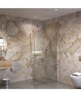 Sanivo Inloopdouche Ronde Hoek Glas 8mm Nano Coating Chroom Profiel met Stang (Alle Maten)