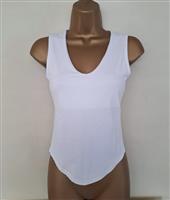 Witte Tanktop met Afgeronde V-Hals 36-38